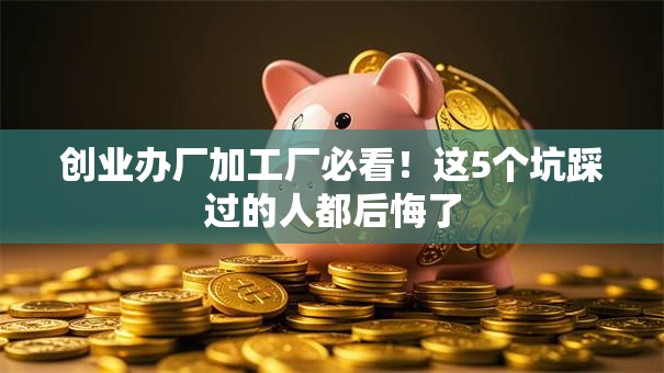 创业办厂加工厂必看！这5个坑踩过的人都后悔了