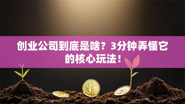 创业公司到底是啥？3分钟弄懂它的核心玩法！