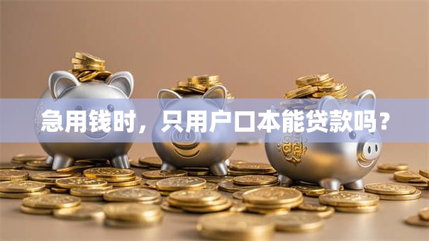急用钱时，只用户口本能贷款吗？