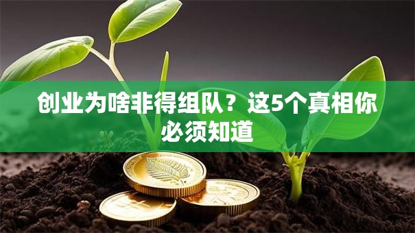 创业为啥非得组队？这5个真相你必须知道