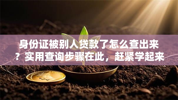 身份证被别人贷款了怎么查出来?实用查询步骤在此,赶紧学起来别吃大亏! 身份证被别人贷款了怎么查出来?实用查询步骤在此,赶紧学起来别吃大亏!