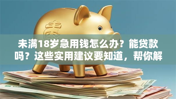 未满18岁急用钱怎么办？能贷款吗？这些实用建议要知道，帮你解决难题！