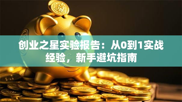 创业之星实验报告：从0到1实战经验，新手避坑指南