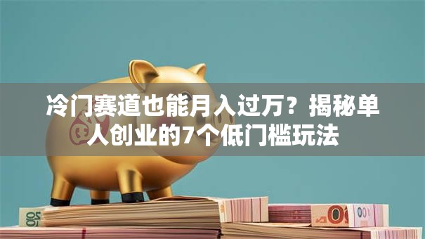 冷门赛道也能月入过万？揭秘单人创业的7个低门槛玩法