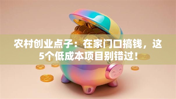 农村创业点子：在家门口搞钱，这5个低成本项目别错过！