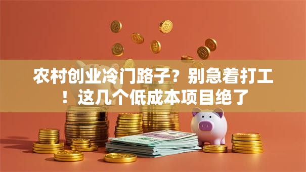 农村创业冷门路子？别急着打工！这几个低成本项目绝了
