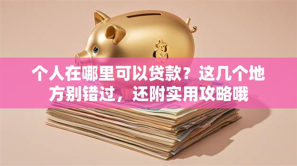 个人在哪里可以贷款？这几个地方别错过，还附实用攻略哦