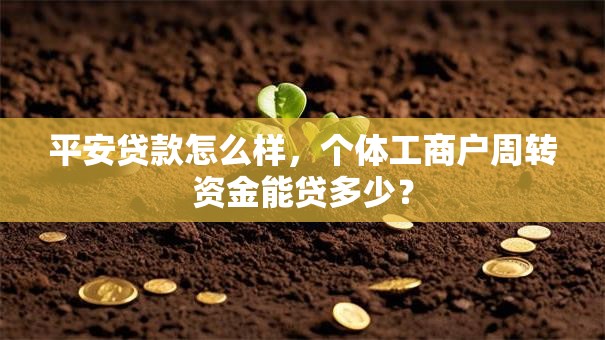 平安贷款怎么样，个体工商户周转资金能贷多少？