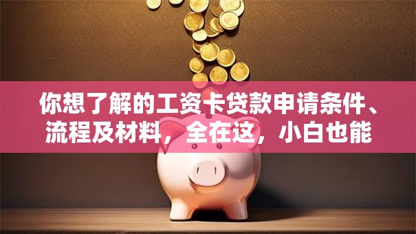 你想了解的工资卡贷款申请条件、流程及材料，全在这，小白也能看懂办明白