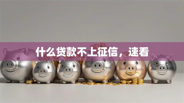 什么贷款不上征信，速看