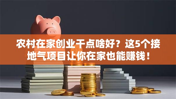 农村在家创业干点啥好？这5个接地气项目让你在家也能赚钱！
