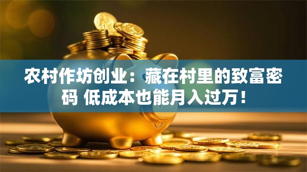 农村作坊创业：藏在村里的致富密码 低成本也能月入过万！