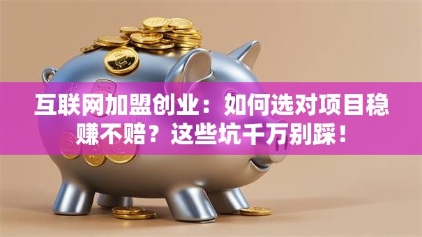 互联网加盟创业：如何选对项目稳赚不赔？这些坑千万别踩！