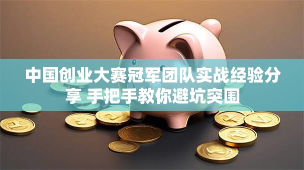 中国创业大赛冠军团队实战经验分享 手把手教你避坑突围 中国创业大赛冠军团队实战经验分享 手把手教你避坑突围