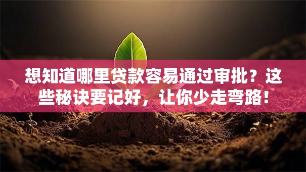 想知道哪里贷款容易通过审批？这些秘诀要记好，让你少走弯路！
