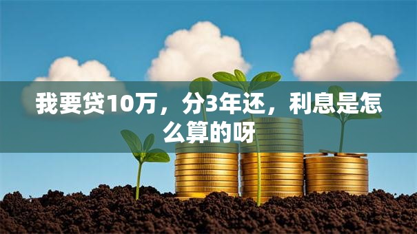 我要贷10万，分3年还，利息是怎么算的呀