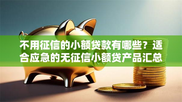 不用征信的小额贷款有哪些？适合应急的无征信小额贷产品汇总