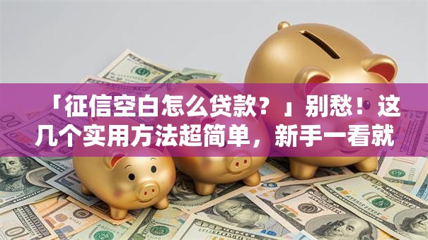 「征信空白怎么贷款？」别愁！这几个实用方法超简单，新手一看就懂，赶紧存好