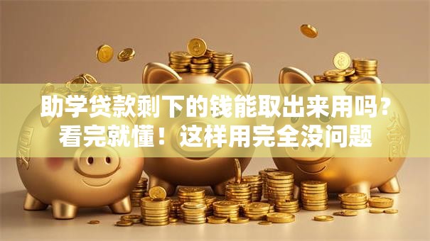 助学贷款剩下的钱能取出来用吗？看完就懂！这样用完全没问题