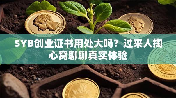 SYB创业证书用处大吗？过来人掏心窝聊聊真实体验