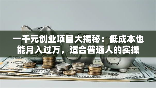 一千元创业项目大揭秘：低成本也能月入过万，适合普通人的实操指南！