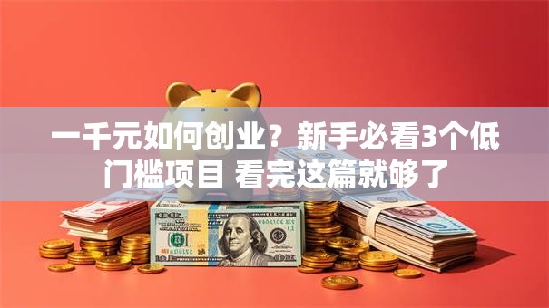 一千元如何创业？新手必看3个低门槛项目 看完这篇就够了