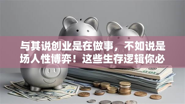 与其说创业是在做事，不如说是场人性博弈！这些生存逻辑你必须懂