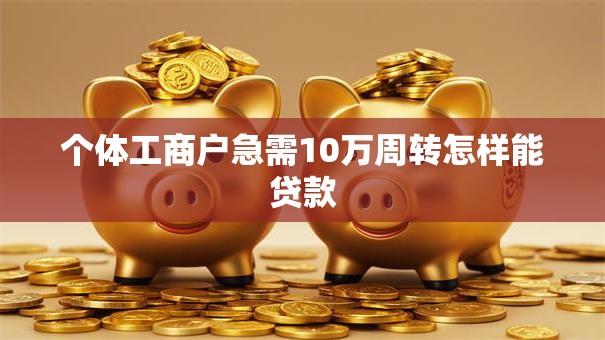 个体工商户急需10万周转怎样能贷款