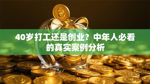 40岁打工还是创业？中年人必看的真实案例分析