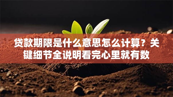 贷款期限是什么意思怎么计算？关键细节全说明看完心里就有数