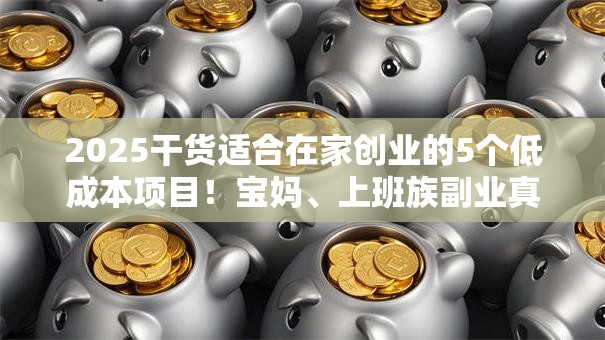 2025干货适合在家创业的5个低成本项目！宝妈、上班族副业真香