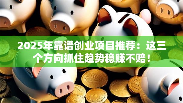 2025年靠谱创业项目推荐：这三个方向抓住趋势稳赚不赔！