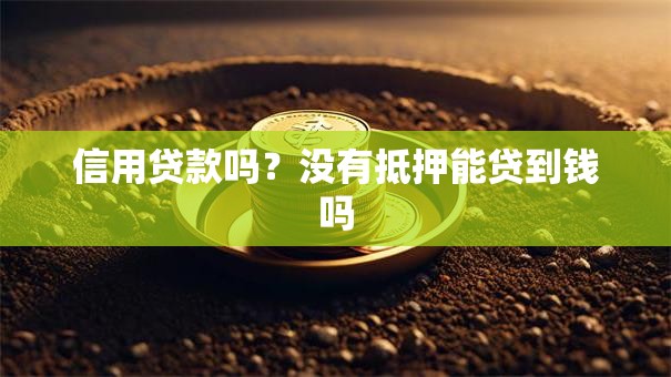 信用贷款吗？没有抵押能贷到钱吗