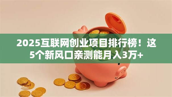 2025互联网创业项目排行榜!这5个新风口亲测能月入3万+ 2025互联网创业项目排行榜!这5个新风口亲测能月入3万+