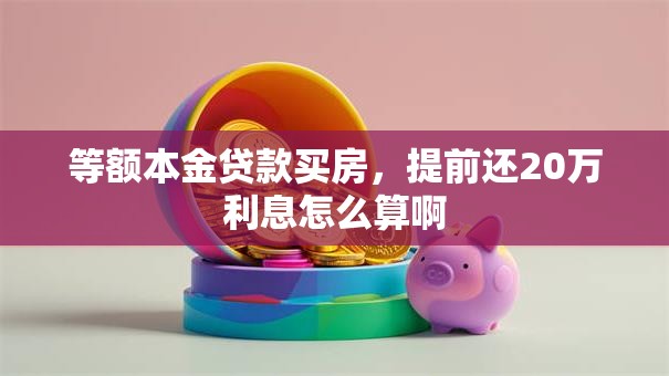 等额本金贷款买房，提前还20万利息怎么算啊