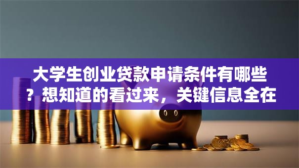 大学生创业贷款申请条件有哪些？想知道的看过来，关键信息全在这！