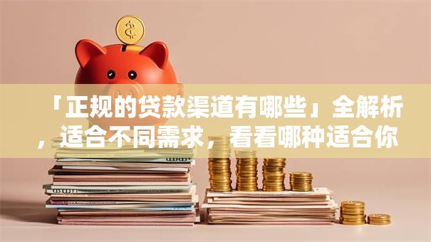 「正规的贷款渠道有哪些」全解析，适合不同需求，看看哪种适合你