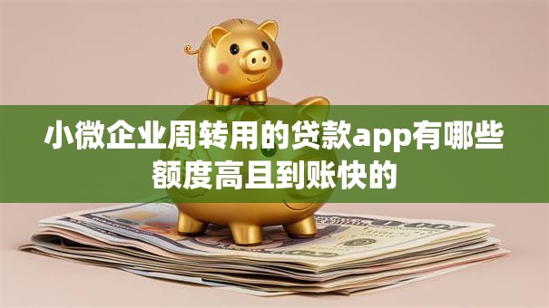 小微企业周转用的贷款app有哪些额度高且到账快的