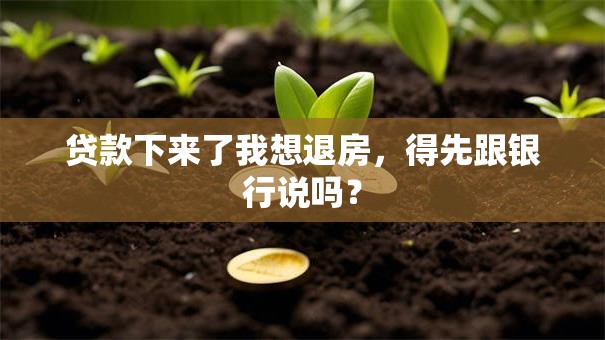 贷款下来了我想退房，得先跟银行说吗？