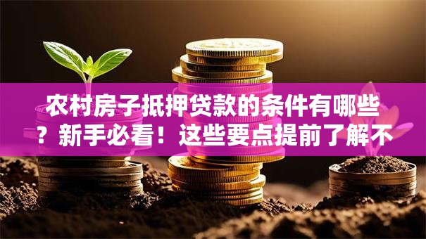 农村房子抵押贷款的条件有哪些？新手必看！这些要点提前了解不吃亏