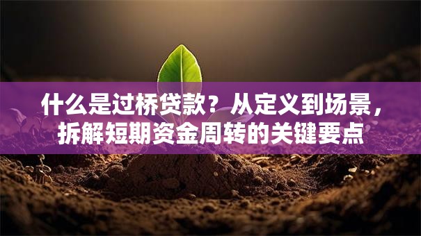 什么是过桥贷款？从定义到场景，拆解短期资金周转的关键要点