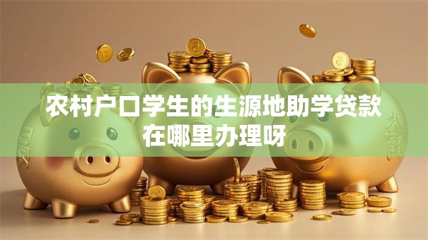 农村户口学生的生源地助学贷款在哪里办理呀