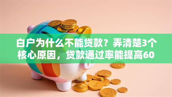 白户为什么不能贷款？弄清楚3个核心原因，贷款通过率能提高60%