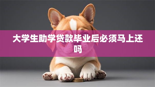 大学生助学贷款毕业后必须马上还吗