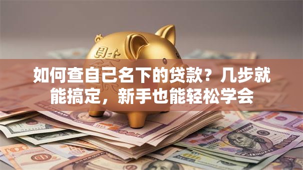 如何查自己名下的贷款？几步就能搞定，新手也能轻松学会