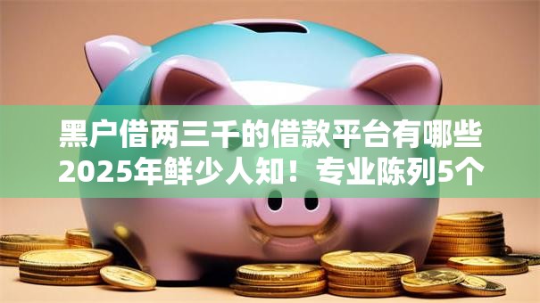 黑户借两三千的借款平台有哪些2025年鲜少人知！专业陈列5个黑户网贷两三千的口子很多