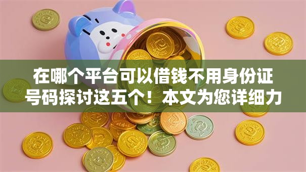 在哪个平台可以借钱不用身份证号码探讨这五个！本文为您详细力荐！