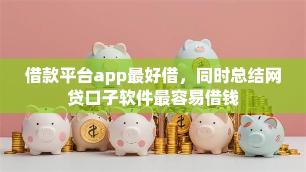 借款平台app最好借，同时总结网贷口子软件最容易借钱