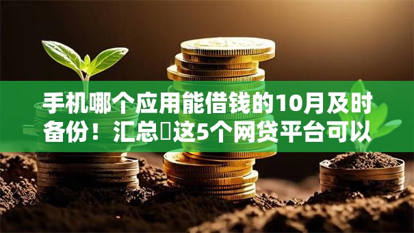 手机哪个应用能借钱的10月及时备份！汇总​这5个网贷平台可以贷款
