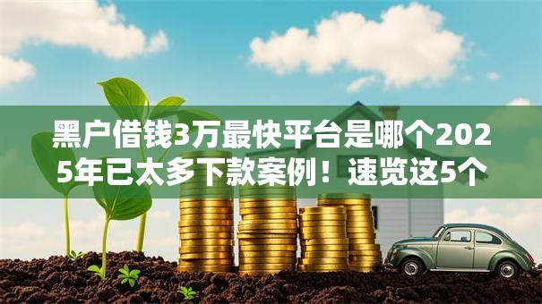 黑户借钱3万最快平台是哪个2025年已太多下款案例！速览这5个网贷口子借3万最快软件是